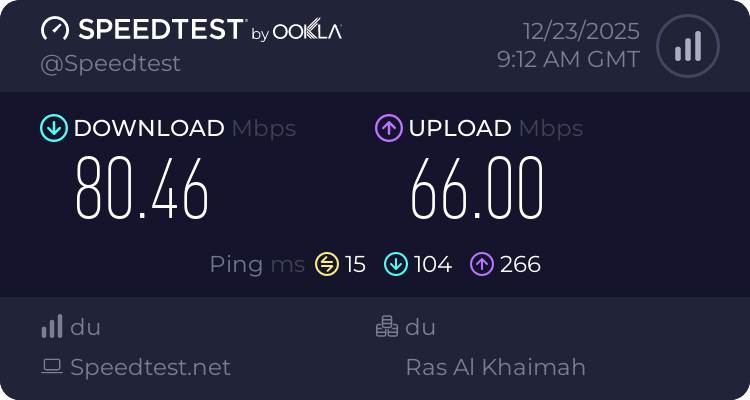 Internet speed in my home office post an upgrade to 1 Gbps